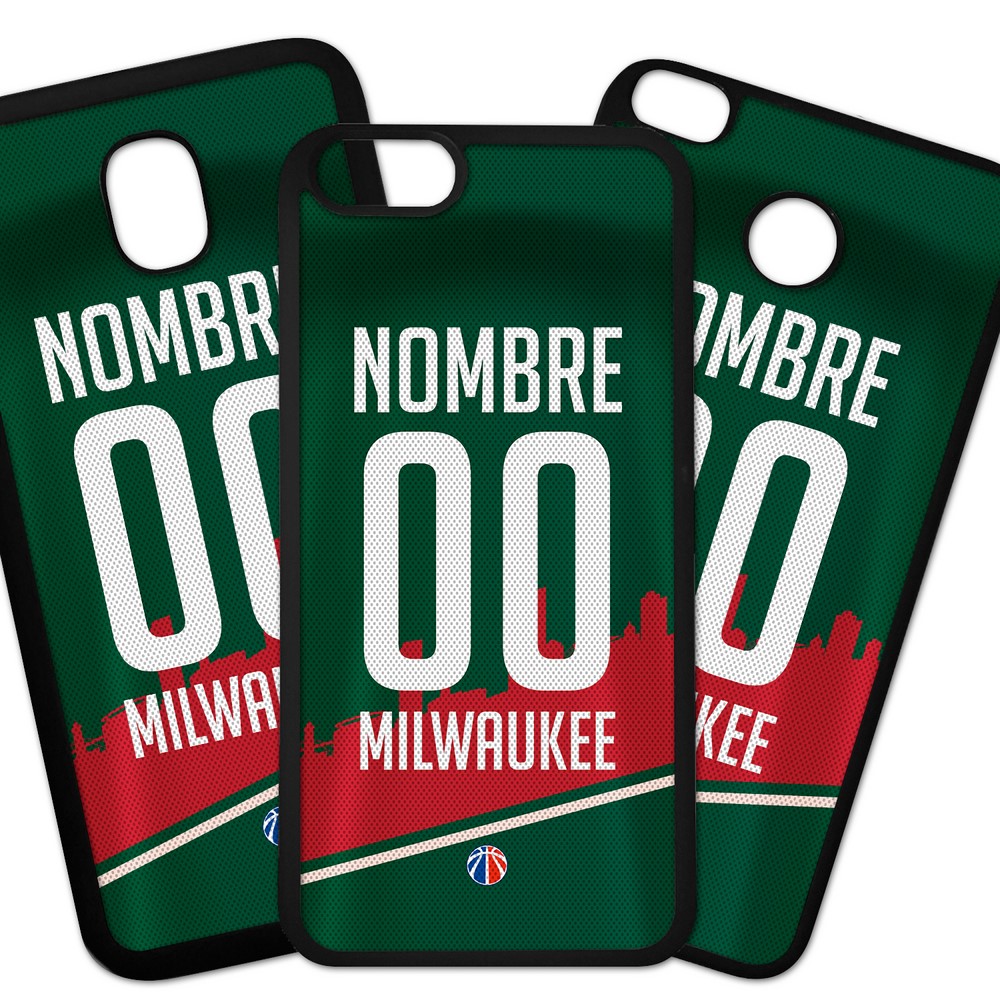 Carcasas De Móvil Fundas De Móviles De TPU Modelo Camiseta NBA Milwaukee Bucks  con tu nombre y tu numero
