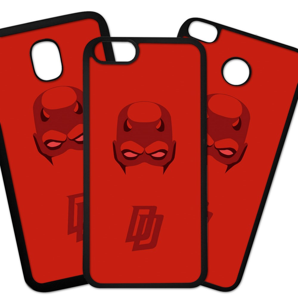 Carcasas De Móvil Fundas De Móviles De TPU Modelo Superheroe Logo, diablo ciego, DD, fondo rojo