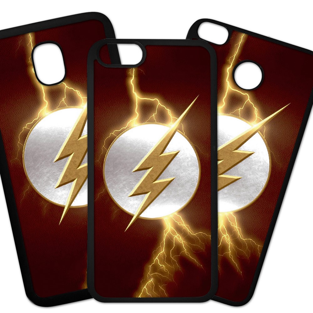 Carcasas De Mvil Fundas De Mviles De TPU Modelo Superheroe Logo, hombre super rapido como el rayo fondo negro