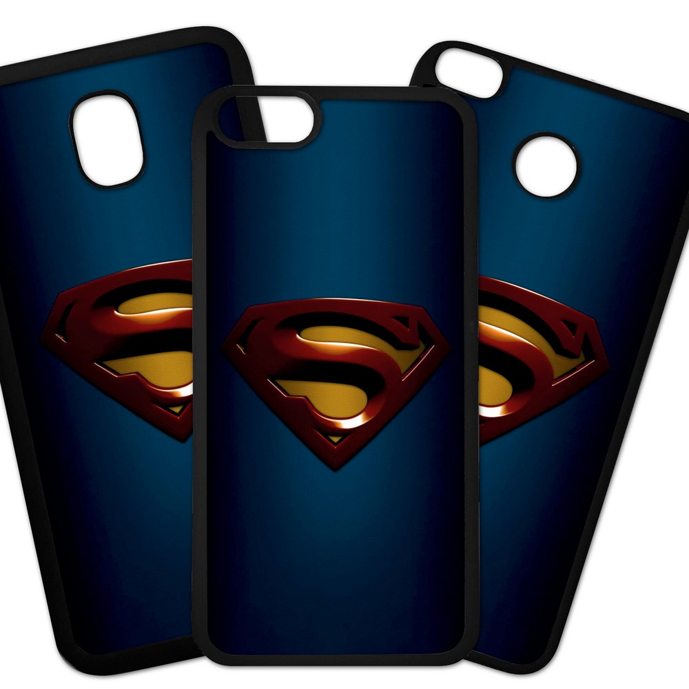 Carcasas De Móvil Fundas De Móviles De TPU Modelo Superheroe Logo, super hombre de acero, fondo azul